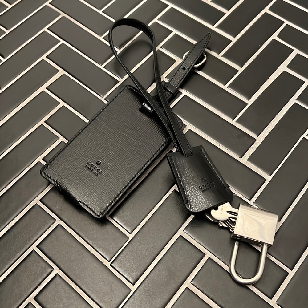 Black GUCCI Luggage Tag